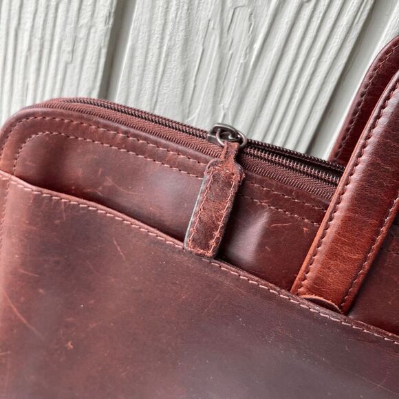 Wilsons Leather Brown Briefcase Laptop Bag – Vintage Classic Workwear Core - Picture 4 of 14